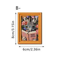 1/6 nam châm tủ lạnh kiểu cổ điển, thiết kế hình động vật đeo kính đọc sách ngộ nghĩnh, khung vàng, nhãn dán từ tính, thích hợp để trang trí bảng trắng nhà bếp, tủ văn phòng, làm quà tặng. - Nhiều màu - Xem 12