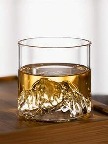 1个山形威士忌酒杯（不含勺子），岩石杯，古典杯，鸡尾酒杯，波本威士忌杯，独特设计，厚底，时尚酒具，适合家庭酒吧，生日礼物，父亲节礼物，送给男士、丈夫、男友 - 彩色 - 查看 4