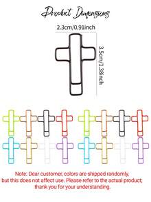 10/20/30/40/50pcs Cross-Shaped Metal Coated Paperclips - Premium Folder, Bookmark, And Document Organizing Office Supplies, Available In Multiple Colors, Suitable For Offices, Schools, Learning Environments, Etc. - Multicolor - View 5