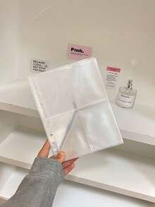 6孔活页夹兼容A5透明激光星空剪贴簿，闪亮PVC拉链封口，透明内页印有闪亮星空图案，经久耐用，可用于照片收纳、学习用品、装饰日记、照片集锦，活页夹卡片夹 - 彩色 - 查看 9