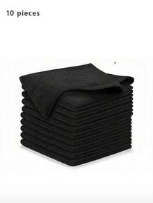 10pcs Black Cleaning Cloth Thick Rags Kitchen Dishwashing Pot Dish Washing Cloth Towel Cleaning Tools, Kitchen, Bathroom, Home, Household Supplies Supplier - Black - View 8