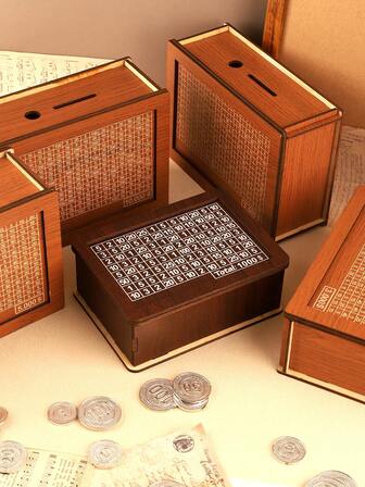 1000/2000/3000/5000/10000 Euro, 1000/2000/3000/5000/10000 USD, Wooden Piggy Bank, Reusable, With Savings Goal And Number Display