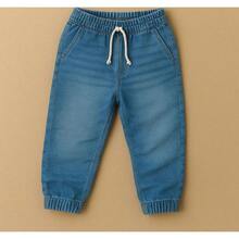 Krica Kids - Calça Jogger Jeans Menino Infantil Elástico Conforto 4 ao 14 - Lavagem Média - Visão 2