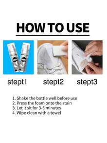 White Shoes Cleaning Liquid, Removes Stains, Whitens Yellowed Shoes, Portable No-Rinse Cleaning Agent