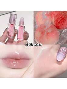 Magic Lip Oil With Roller Applicator - Moisturizing And Nourishing, Long-Lasting Hydration, Suitable For All Light Skin Tones, Quick And Even Application, Perfect For Daily, Stage, Evening And Holiday Makeup, Stage Makeup, Fun Design, Long-Lasting Formula. Transparent Lip Gloss Roller, Moisturizing Oil, Lip Balm, Lip Makeup, Moisturizing Base, Lip Tint, For Women Fruity Oil.