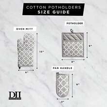 DII Cotton Lattice Dish Towels with Loop, 18 X 28" Set of 2, Fast Dry Kitchen Tea Towels for Everyday Cooking and Baking-(Aqua Pan Handle) - Multicolor - Ver 3