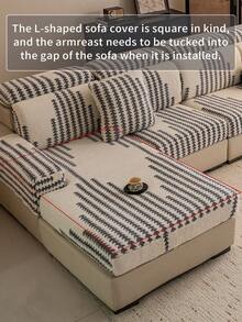 1 Pc New Autumn And Winter Thick Comfortable Cotton Velvet Sofa Hat Season Plush Cushion Cover Anti Slip Elastic Sofa Cover Cloth,Living Room 1/2/3/4 Seat Sofa Cover - Grey - View 10