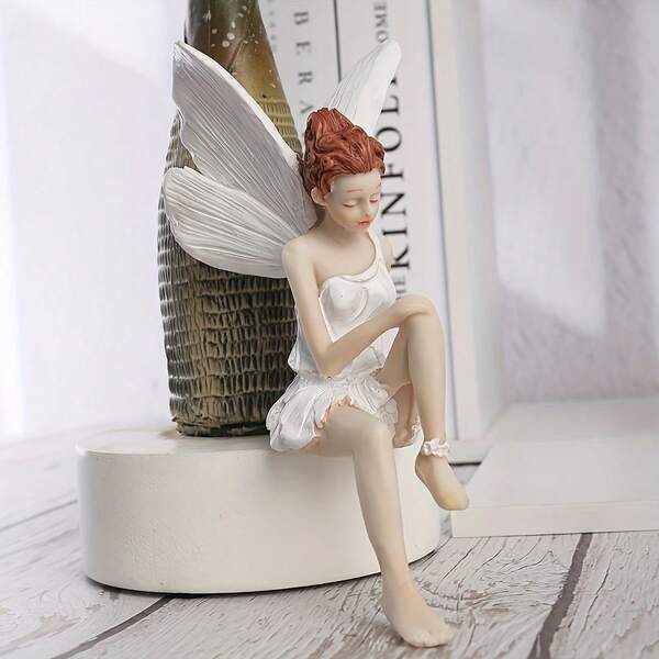 Resin Fairy Garden Statue, Creative Desktop Decor Ornament