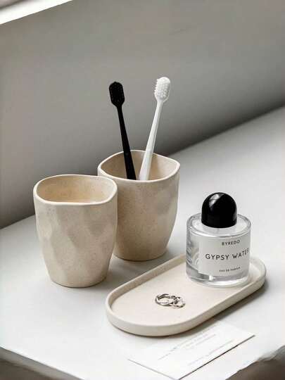 1pc Vintage Wabi-Sabi Style Coarse Ceramic Tumbler, Homestay Rinse Cup, Couples Household Cup, Exquisite Household Rinse Cup Set