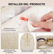 Cosmetiquera Para Maquillaje Bolsa De Maquillaje Grande Cosmetiquera De Viaje Bolsa De Tocador Neceser Portátil Neceser Mujer Para Viaje Bolsa De Lavado Impermeable Por Viaje Portátil lechoso - lechoso - Ver 3