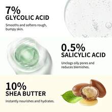 Lakerain Glycolic Acid Body Scrub, Moisturizing, Gentle Cleansing, Solid Body Butter - White - View 7