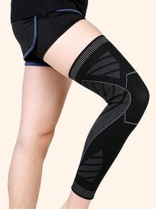 1 pieza Manga de pierna deportiva transpirable, manga de compresión de pierna completa tejida, adecuada para hombres y mujeres, correr, baloncesto, ciclismo, fútbol - Multicolor - Ver 4