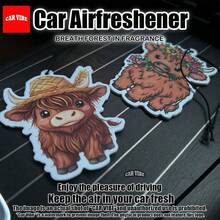 تصميم بقرة عالية الأرض، قرص معطر معلق على مرآة السيارة الخلفية، معطر هواء السيارة، قرص معطر للسيارة، زينة معلقة على مرآة الرؤية الخلفية للسيارة، تعليق ديكور السيارة، اكسسوارات داخلية للسيارة، هدايا خاصة للأصدقاء، عطر ورقي متين للمركبات، خالي من الكحول، سهل الاستخدام، تصميم مرح