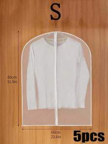 1/5/10 Pcs Transparent Garment Dust Cover Bags, Zippered Hanging Clothes Storage Bags For Coats, Shirts, Dresses, Pants, Suitable For Wardrobe, Bags, Storage Bags, Back To School Supplies - Multicolor - View 17