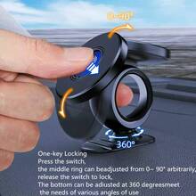 Magnetic Car Phone Holder, Rotatable, Adjustable Angle, Strong Magnet, Suitable For Office And Travel, Compatible With IPhone And Smartphones, Compact Design, Sturdy Attachment, Strong Magnet, Reliable Installation, Essential For Commuting And Travel, Hands-Free Driving Compatible With IPhone, Android Phone, Gift For Birthday, Family, Friends Gifts Birthday Driving Car Accessories Strong Load-Bearing - Black Dashboard - View 5