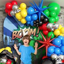 117 piezas Conjunto de globos con temática de videojuegos y dibujos animados, con controlador de juego de estrella de explosión de papel de aluminio, adecuado para fiestas de cumpleaños, noches de juegos, fiestas con tema de victoria, decoración de fiestas de videojuegos, decoración de bienvenida de bebés, sin necesidad de fuente de alimentación - Multicolor - Ver 2