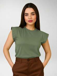 Kit 3 Blusas Feminina Muscle Tee Moderna Casual 100% Algodão - F00 - Multicolorido - Visão 6