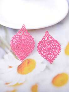 6pcs Filigree Jewelry Charms Brass Light Golden Oval Thin Pendant Connector Diy Jewelry Making Accessories - Filigree - View 4
