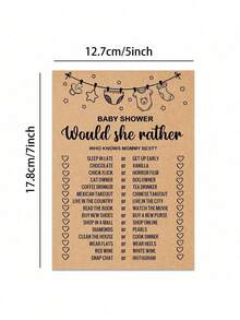 10/20件套婴儿派对游戏、婴儿派对装饰、婴儿字母搜索游戏卡片、婴儿派对游戏和活动、派对活动创意用品、婴儿派对创意、手工纸和20张游戏卡片 - 彩色 - 查看 2