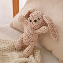 Handmade Crocheted Rabbit, Baby Rattle, Grasping Toy, 3D Adorable Design, Detailed, Attracts Baby's Attention, Develops Baby's Hearing, Perfect Birthday, Halloween, Christmas Gift For Baby