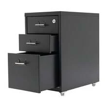 Vertical File Cabinet, Metal Mobile File Cabinet With Lock, Filing Cabinet Under Desk - 黑色 - 查看 10