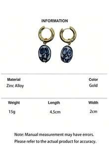 1 Pair Elegant Multicolor Chinese Ceramic Flower Fashion Luxury Women Earrings, Women's Fashion Accessory - Multicolor - View 11