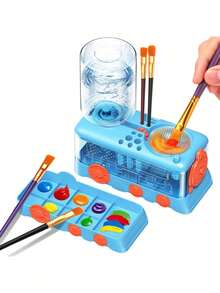 1个画笔清洁器，包含画笔清洁器、画笔筒和收纳盒，多种颜色可选，画笔架（不含画笔），画笔架，画笔架，画笔收纳架，笔筒 - 彩色 - 查看 13