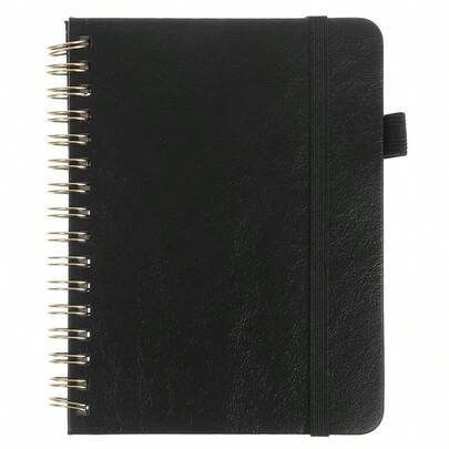 FONDOTIN Libreta de Espiral A6 Negra con Pestaas Alfabticas Separador de Pginas y Presilla para Bolgrafo Cuaderno Recargable para Organizacin de Contraseas y Uso Personal o Laboral