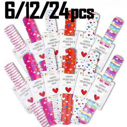 情人节爱心印花腕带 可爱情人节快乐亲爱的派对小礼物 装饰手链