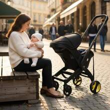 Multi-Functional Children's Stroller - Lightweight And Foldable Design With Reversible Handle And Adjustable Height | Ideal For Travel And Shopping Perfect Gift For Mother's Day Or Christmas, Basket, Bi-Directional - Hồng - Xem 6