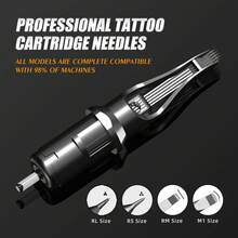 T-REX 20支/盒纹身墨盒针头，标准圆头衬线针，适用于纹身师和初学者，针尖精准，墨水容量大，亲肤设计