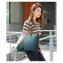 Light Luxury Tote Bag Women's Foreign Style New Fashion Women's Bag Casual Large-Capacity Messenger Bag Women's Shoulder Bag - 藍色 - 查看 11