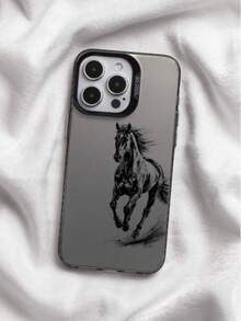 1pc Fashionable Premium Horse Pattern Phone Case Compatible With IPhone 17 Pro Max/16 Pro Max/15/14/13/12, Phone Protective Cover - Multicolor - View 2
