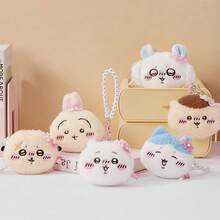 Miniso Usagi系列毛绒零钱包配饰 - 柔软毛绒材质，珍珠链和樱花装饰包/便携式零钱收纳配饰（1个） - 黃色 - 查看 5