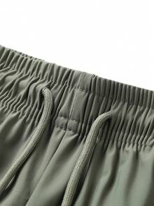 Men's Sports Running Fitness Shorts, Ice Silk Nylon High Elasticity, Cooling Sensation, Summer Fitness Sports Shorts - Green - View 8