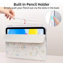 适用于 iPad 第 11 代 A16 2025、第 10 代 10.9 英寸、iPad Air 第 4/5 代 10.9 英寸、iPad Air 11 英寸 M3 2025、第 7/8/9 代 10.2 英寸的可爱图案智能保护套，带笔槽 - 貓吃魚 - 查看 5