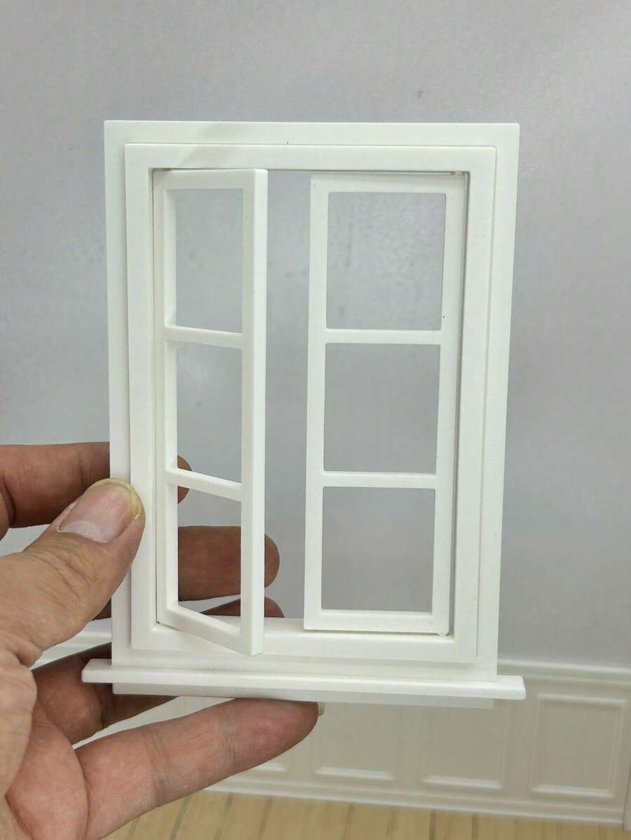 1:12 Scale Miniature Window, DIY Dollhouse Accessories, Plastic Realistic Window, Openable Window And Door, Miniature Scene Decor, Pretend Play Prop, Openable On Both Sides, Model House Supplies - Multicolor - View 1