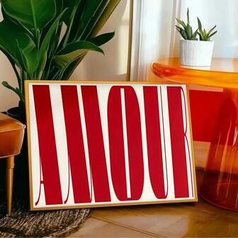 1 pieza Póster de arte de pared con cita vintage, "Relájate y disfruta", "Amor", "Hora feliz" Pintura tipográfica, adecuada para dormitorio, sala de estar, estudio, cocina, comedor, baño, decoración de pared, decoración del hogar, impresión en lienzo enmarcada