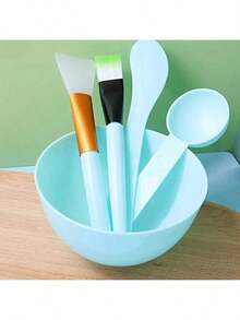 5pcs DIY Face Mask Mixing Tool Set (Includes Bowl, Spatula, Silicone Brush And Applicator)