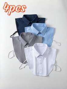 1件装可拆卸领子纯色休闲优雅连衣裙/毛衣/衬衫 | 适合工作通勤/约会和派对 | 多功能时尚配饰 | 可用作文胸配饰、派对装扮点缀、约会之夜颈链、时尚项链、轻盈面料、易于佩戴、半领设计、时尚配饰、适合职业女性四季穿着