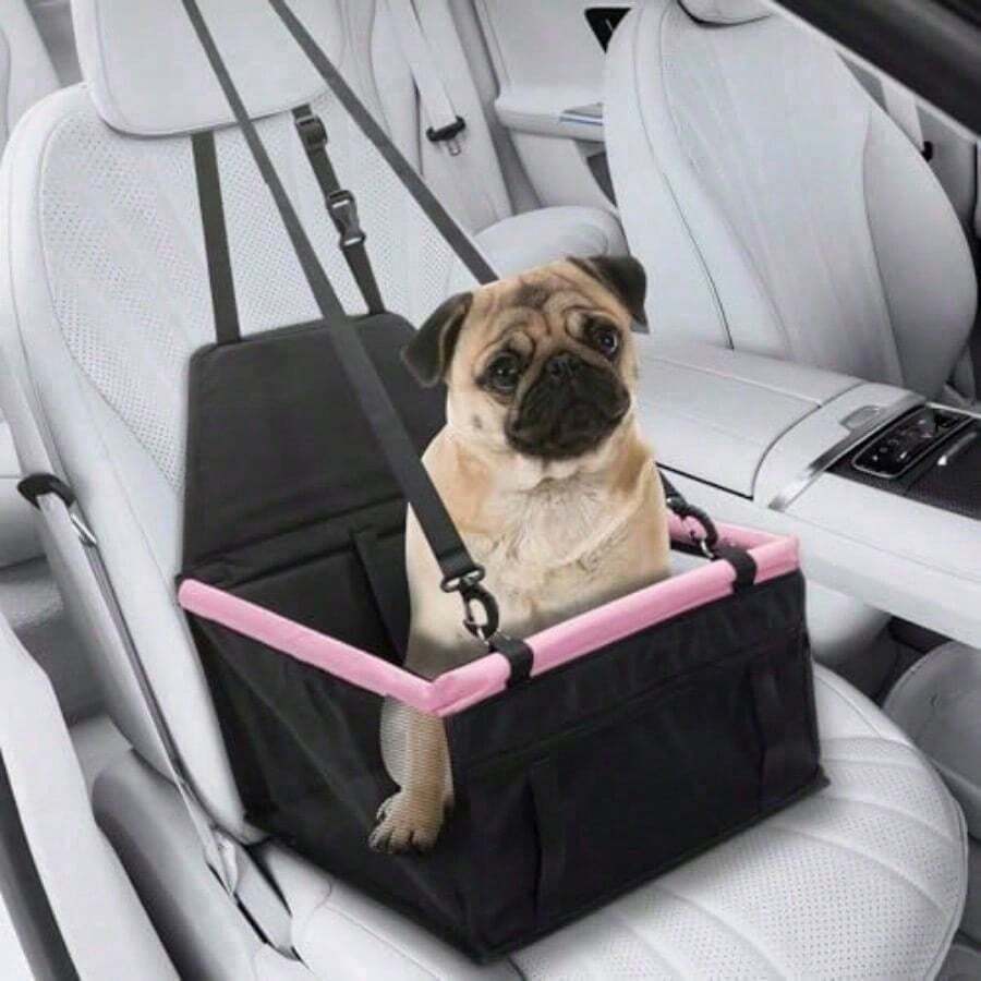 wishkit Asiento para Perro Auto Silla de Carro con Cuerda de  Ajustable Ventana de Malla y Tubo de Soporte de PVC Ideal para Mascotas Pequeñas y Medianas - negro123 - Ver 1