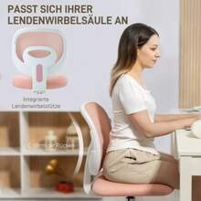Bürostuhl Ergonomischer Schreibtischstuhl Mit C-Förmiger Rückenstütze, Höhenverstellbar Rosa - Pink - View 2