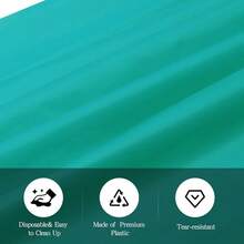 Teal 6 Pack Plastic Table Cloth 54\ X 108\, Disposable Tablecloths Rectangle Table Cover, Plastic Tablecloths For Parties,Rectangle,Teal - Teal - 查看 5