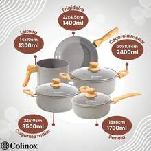 5-Piece Nonstick Cookware Set Kit With Nonstick Coating, Ergonomic Bakelite Handles, Tempered Glass Lids, Compatible With Induction, Gas And Electric Stoves, Modern Design, Complete And Sophisticated Kitchen - 灰色 - 查看 2