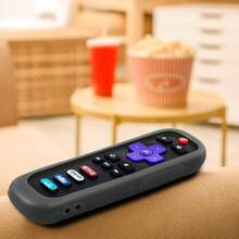Case For  Roku TV RC280 Remote, Battery Cover For Hisense Roku Remote Replacement Silicone Universal Sleeve Skin Glow In The Dark White - Non-glow Black - View 2