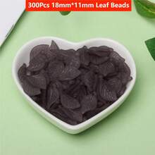 300Pcs 18*11mm Candy Color Acrylic DIY Jewelry Making Frosting Leaf Mini Pendant Jewelry Accessories - 300個18x11毫米樹葉珠 - 查看 8
