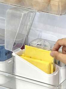 Refrigerator Door Organizer, Kitchen Flip-Top Refrigerator Storage Box, Food Divider, Storage Box,Fridge Side Door Storage Containers,Clear Plastic Multi-Purpose Organizer Bins,Easy Access,High-Quality Transparent Plastic, Ensure Longevity,For Refrigerator, Cabinet, Storage For Small Items, Fruits, Vegetables,Perfect Gift For Christmas, New Year'S, Valentine'S Day, Thanksgiving, Halloween, And Mother'S Day - Multicolor - View 2