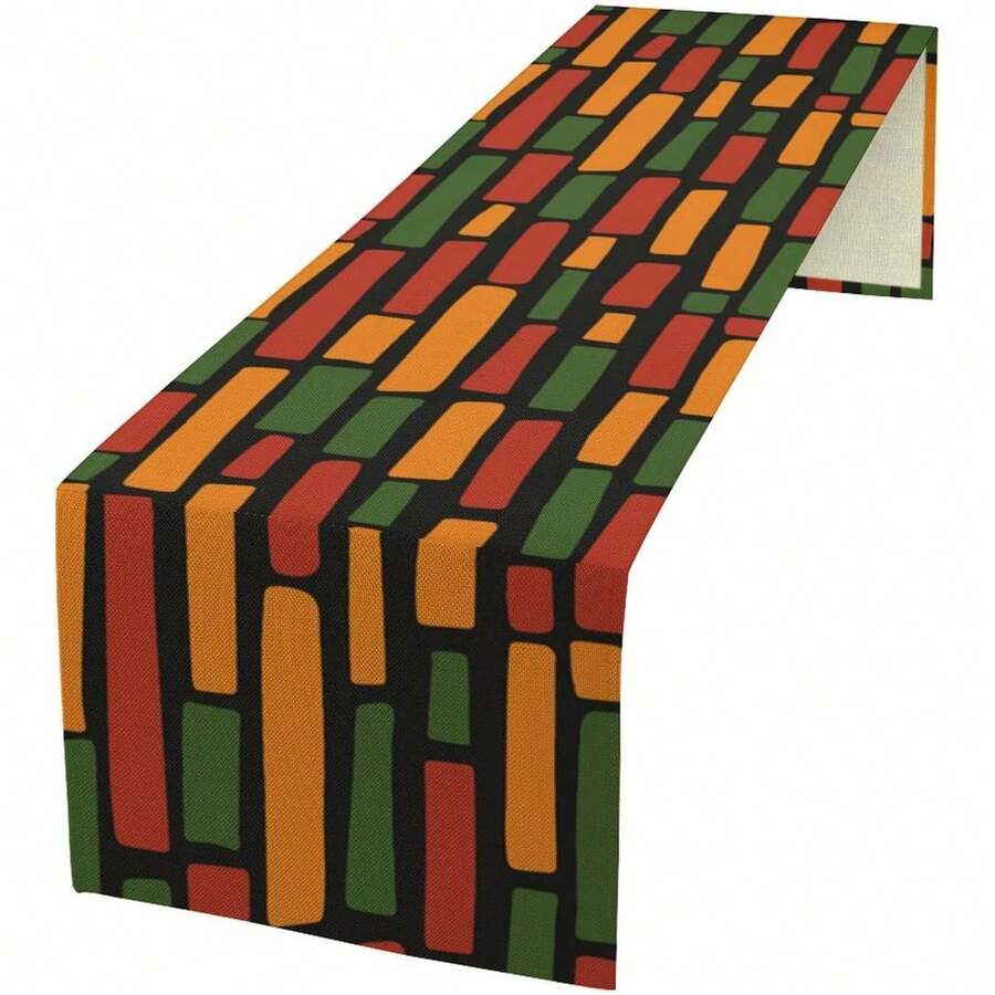 1PC African Table Runner,Traditional African Colorful Retro Patterns Table Cloth, Kitchen Dining Table Runnersk, Fireplace Decoration, Made Of Thick, Durable, And Wrinkle-Resistant Polyester Fabric, 13x72 Inch And 13x48 Inch, Washable Table Cloth Dresser Scarves For Party Wedding Birthday Holiday - Đỏ châu Phi-5 - Xem 1