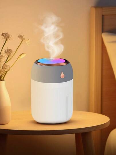  Hailicare Mini USB Humidifier,2 Mist Modes, 7-Color Ambient Light, 330ml, Ultra-Quiet, Auto Shut-Off For Home/Office/Car