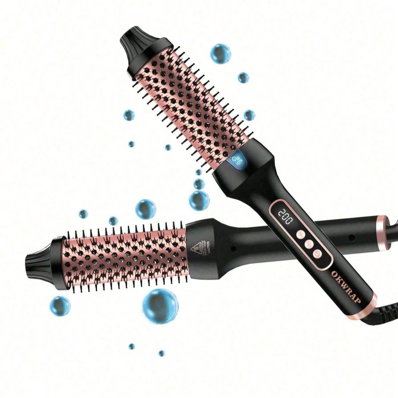 1.5 Inch Ceramic Heating Round Hair Brush, Fluffy Styling, Ergonomic Handle, Comes With Protective Gloves, Fashionable Design, Durable